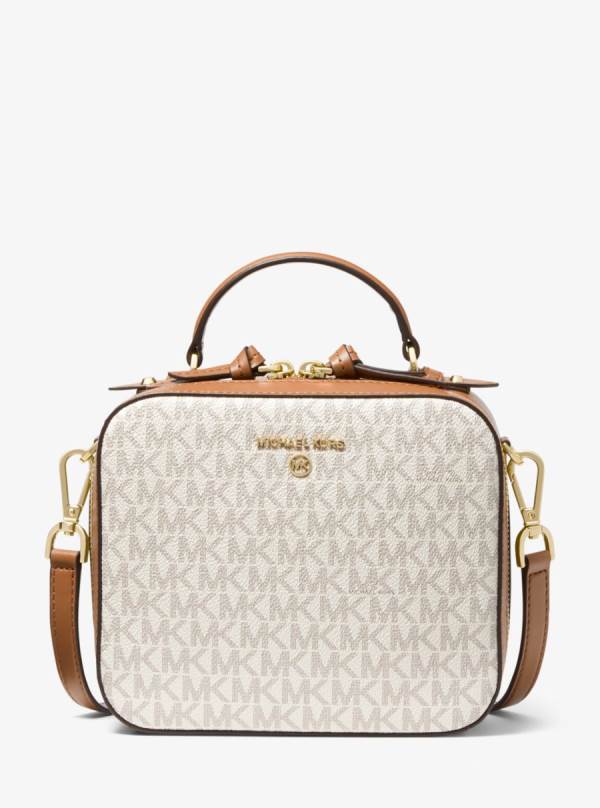 Damske Prenosná Taška Michael Kors Jet Set Medium Logo Hnedožltý Hnede - Kabelky Michael Kors Outlet | QPXNH-7105